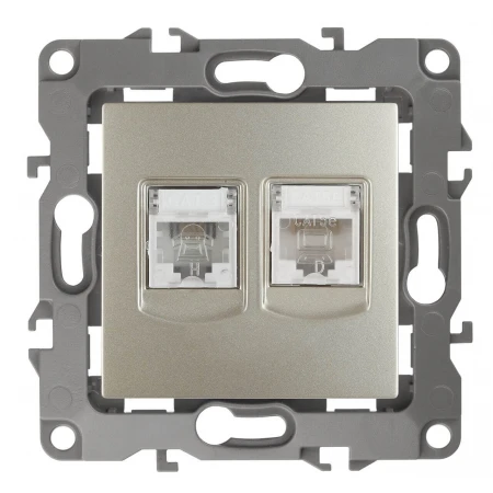 Розетка комбинированная RJ45+RJ11 ЭРА 12 12-3109-04 Б0018251