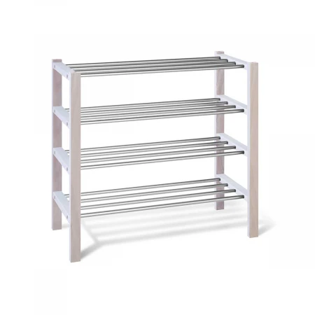 Обувница Sheffilton Альберо SHT-SR9-4 беленый/алюм.металлик 2956816801