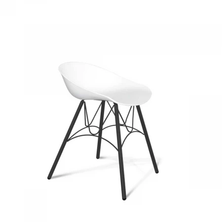 Барный стул Sheffilton SHT-ST19/S100 на металлокаркасе белый/черный муар 5948327201