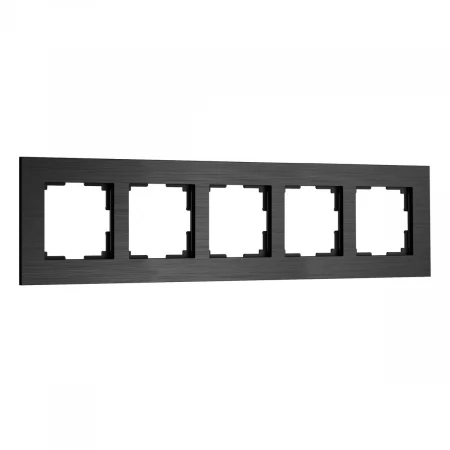 Рамка Werkel AluMax на 5 постов черный алюминий W0053508 4690389214325 Рамка Werkel AluMax на 5 постов черный алюминий W0053508 4690389214325