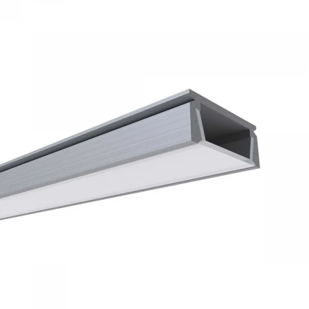 Профиль накладной с рассеивателем серебро 1м. OGM GM-08-05