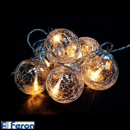 Гирлянда светодиодная на батарейках "стеклянные шары", cl111