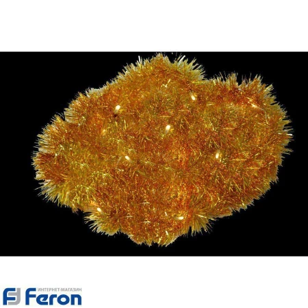 Гирлянда светодиодная мишура "золото", 2м, 230v/50hz, 20led, 1.28w, ip20, cl120