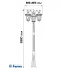 Светильник садово-парковый, 3*60w 230v e27 ip44 черный, pl4039